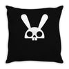 skull bunny Throw Pillow