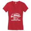 all i caught was this crappie fish Women's V-Neck T-Shirt