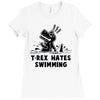 trex hates swimming Ladies Fitted T-Shirt