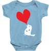 bird love heart animal graph note music party pop art gift Baby Onesie
