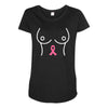 breast with pink ribbon Maternity Scoop Neck T-shirt
