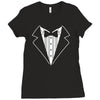 tuxedo fancy dress funny Ladies Fitted T-Shirt