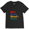 Hit Run Steal  Slide V-Neck Tee