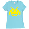 uomo 4 space invaders anni80 vintage videogames Ladies Fitted T-Shirt