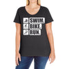 v6 swim bike run Ladies Curvy T-Shirt