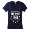 original parts vintage established 1963 perfectly aged Women's V-Neck T-Shirt
