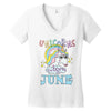 unicorns are born in june cute unicorn Women's V-Neck T-Shirt