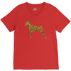 leopard pattern V-Neck Tee