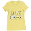 love cheer gold mixed media Ladies Fitted T-Shirt