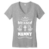 I Am One Blessed Nanny Women's V-Neck T-Shirt
