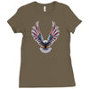 american eagle usa flag wings Ladies Fitted T-Shirt