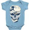 the great wave off skull Baby Bodysuit