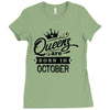Queens Are Born In October Ladies Fitted T-Shirt