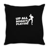 up all night playing battle gaming Throw Pillow