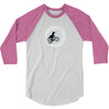 Dinosaur Riding A Bike To The Moon 3/4 Sleeve Shirt