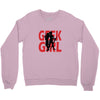 geek girl 3 4 sleeve baseball Crewneck Sweatshirt