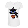 witch cat Maternity Scoop Neck T-shirt