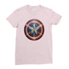 cotton captain america shield distressed, ideal gift or present Ladies Fitted T-Shirt