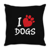 I Love Dogs Throw Pillow