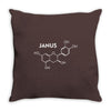 janus molecule funny retro tv utopia fashion science series Throw Pillow