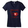 coffee lovers medical alert Women's V-Neck T-Shirt