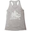 roughin' it roughing trailer camping camp Racerback Tank
