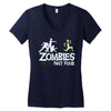 zombies hate fast food Women's V-Neck T-Shirt