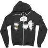 coffee that's always late Zipper Hoodie