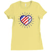 heart us flag 4th july fredom america usa Ladies Fitted T-Shirt