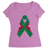 liver ribbon and rose Women's Triblend Scoop T-shirt