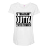 straight outta tilted towers Maternity Scoop Neck T-shirt
