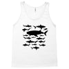 shark chart light blue t shirt Tank Top