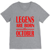legends are born in october vintage V-Neck Tee