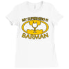 my superhero is barman Ladies Fitted T-Shirt
