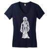 santa muerte blanca Women's V-Neck T-Shirt