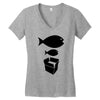 big fish little fish cardboard box   music t shirt Women's V-Neck T-Shirt