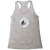 Dinosaur Riding A Bike To The Moon Racerback Tank