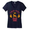 This Girl Loves Her Great Dane Women's V-Neck T-Shirt