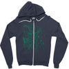 green vigilance Zipper Hoodie