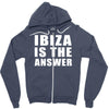 ibiza is the answer Zipper Hoodie