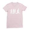 evolution of cricket white silhouette Ladies Fitted T-Shirt