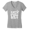 eat plants lift heavy Women's V-Neck T-Shirt