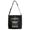 legendary riders are born in 1975 Adjustable Strap Totes