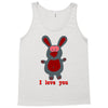 i love you bunny hare rabbit cupid couple kiss fun Tank Top