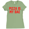 pizza is my bae ringer Ladies Fitted T-Shirt