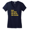 papi the man the myth the legend gold Women's V-Neck T-Shirt