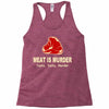 meat is murder tasty tasty murder Racerback Tank