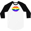 lips  rainbow lgbt gay culture 3/4 Sleeve Shirt