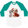 nice cat and dog 3/4 Sleeve Shirt