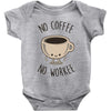 no coffee no workee Baby Bodysuit